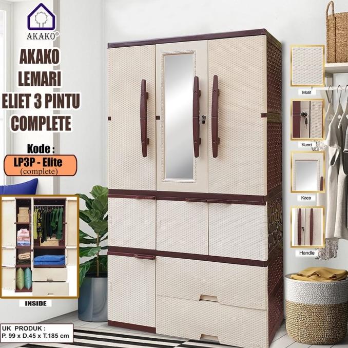 $+$+$+$+] LEMARI PAKAIAN PLASTIK/LEMARI GANTUNG JUMBO/AKAKO LP3P ELITE
