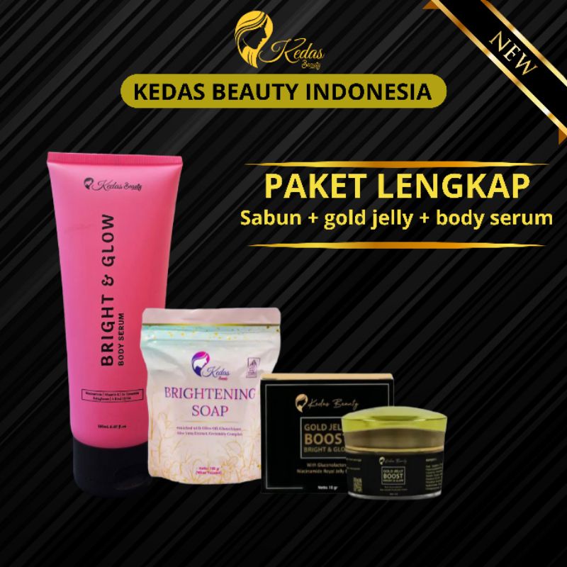 PROMO PAKET LENGKAP  KEDAS BEAUTY ORIGINAL - SABUN PEMUTIH TERLARIS - SABUN JERAWAT BPOM