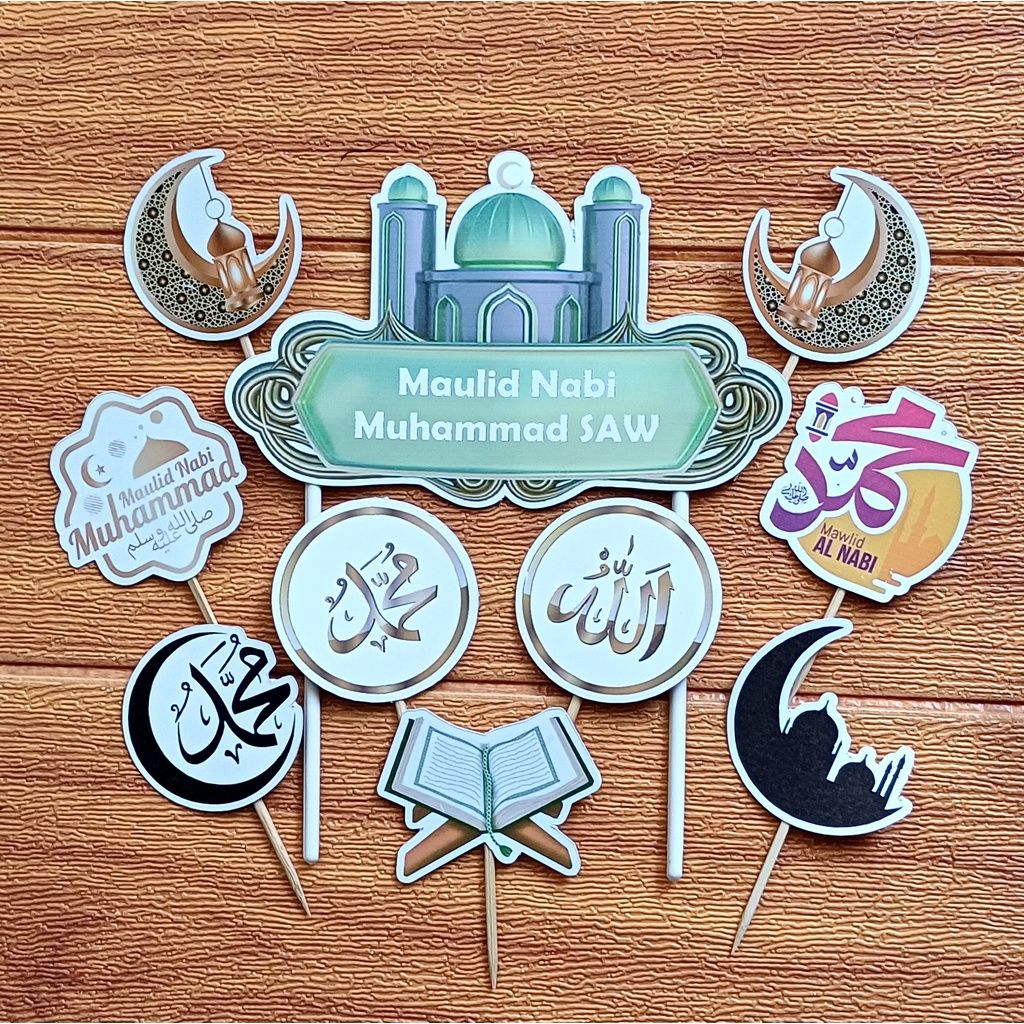 [Whispers] Topper / Hiasan Tumpeng tema Maulid Nabi Muhammad SAW