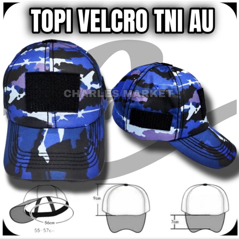 TOPI TNI AU VELCRO  - TOPI VELCRO TNI AU - TOPI LORENG TNI AU