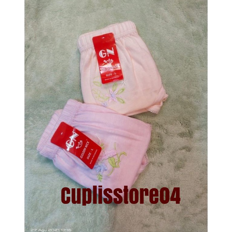 TERBAIK 6biji Celana Dalam BORDIR GOLDEN NICK(BG)/Celana dalam wanita warna pastel