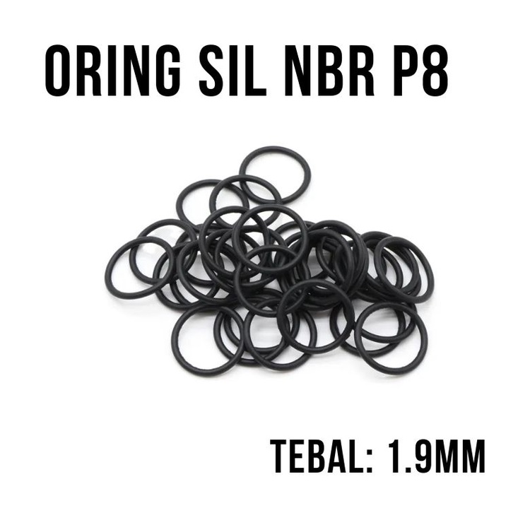 O ring Nbr N70 Size P8 ( Tebal 1,9Mm X Id 7,8Mm )
