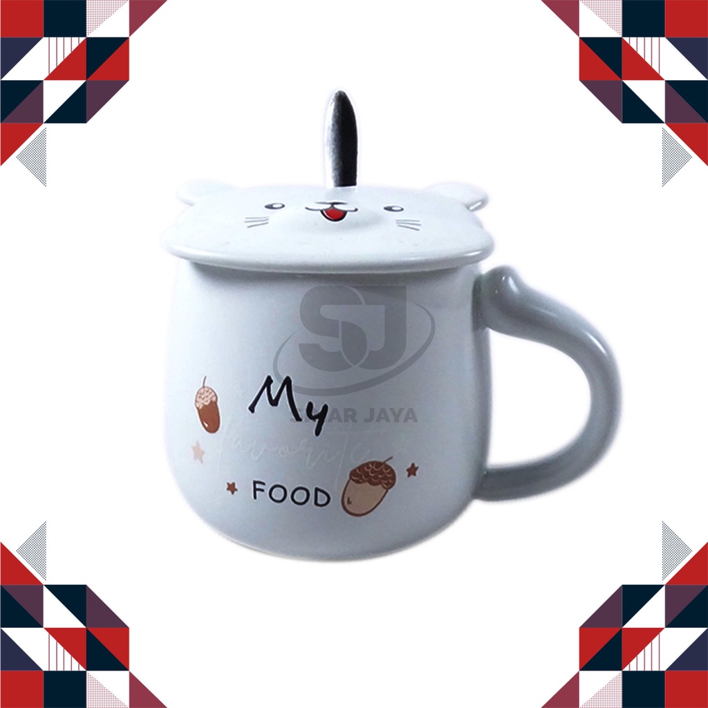 Mug Keramik Lucu/ Mug Keramik Cantik/ Mug Keramik + Sendok/ Mug Keramik Tutup/ Mug Keramik Karakter/