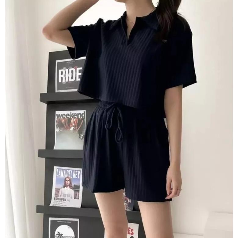 Baju Set Polos Yuri Short One Set Polos / Baju Setelan Wanita Polos Pendek / One Set Polos / Baju Se