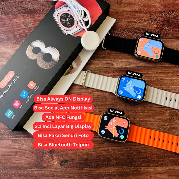 Kirim Langsung Bergaransi Obone YS8 smartwatch Ultra asli smartwatch pria seri 8 GPS NFC layar selal