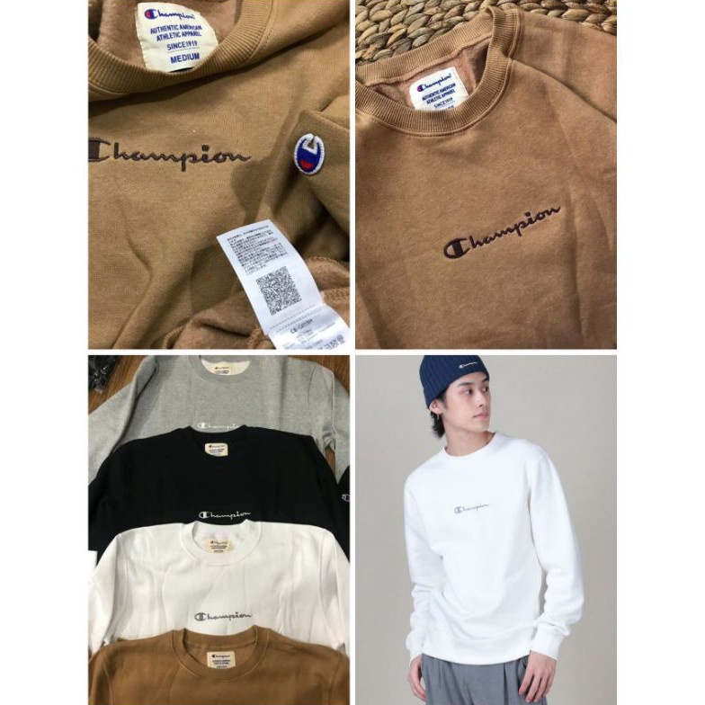 Banting Harga CREWNECK CHMPION | Mini Script Logo | C8-Q019R | Outwear | Sweater Pria