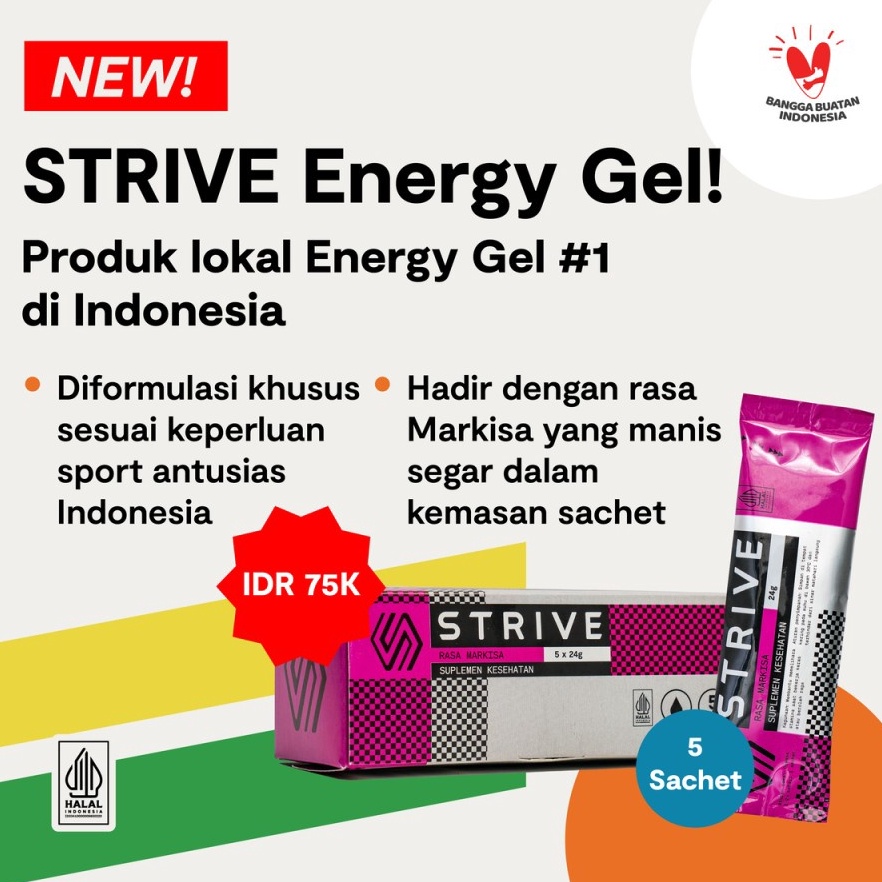 

11.11 STOK READY Energy gel STRIVE not Gugel isotonic suplemen olahraga energi nanas