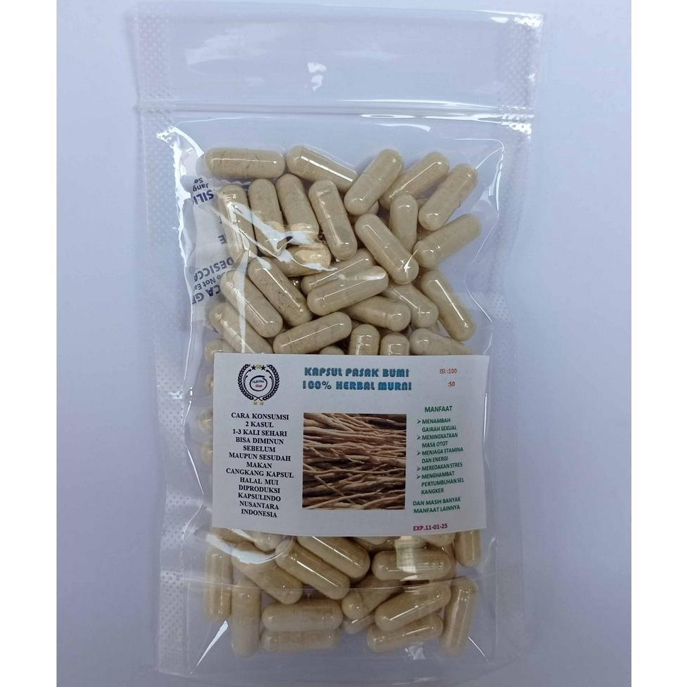 

CZVL4252 KAPSUL PASAK BUMI ISI 100 PCS MURNI KEMASAN STANDING POUCH