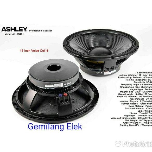 HARGA DISKON Speaker ASHLEY 15 inch AL15G401 Original