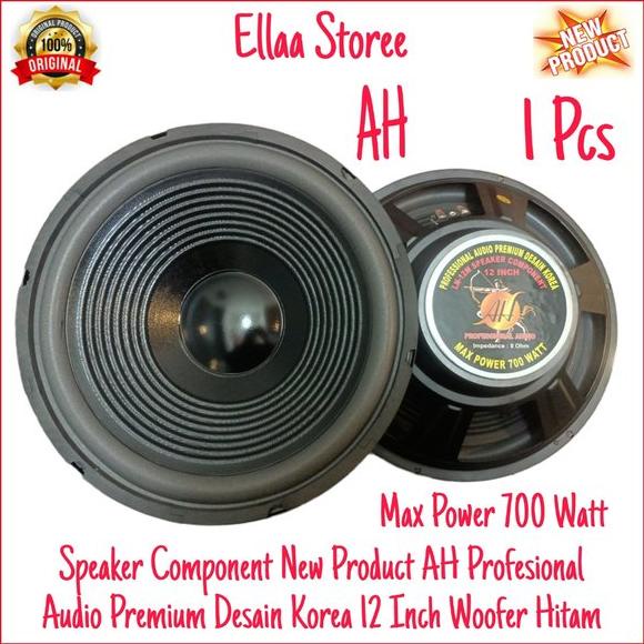 DISKON SPEAKER COMPONENT AH 12 INCH WOOFER HITAM MAGNET BESAR 700 WATT 8 OHM