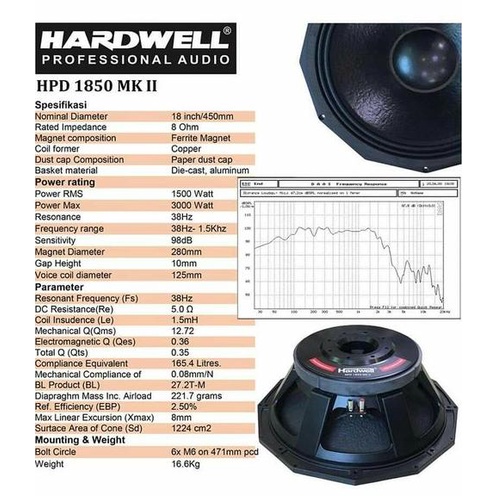 Speaker balap untuk subwoofer HARDWELL HPD 1850 MK ll