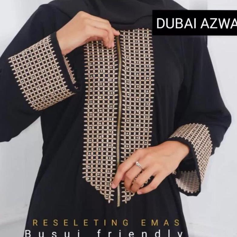 Promo Gamis Syari Abaya Bordir Muslim Dubai Azwa (Busui)