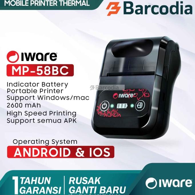 PRINTER BLUETOOTH MINI KASIR THERMAL IWARE MP-58BC