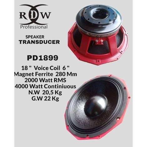 TERBARU Speaker rdw 18 pd189918PD1899 LS1899 original