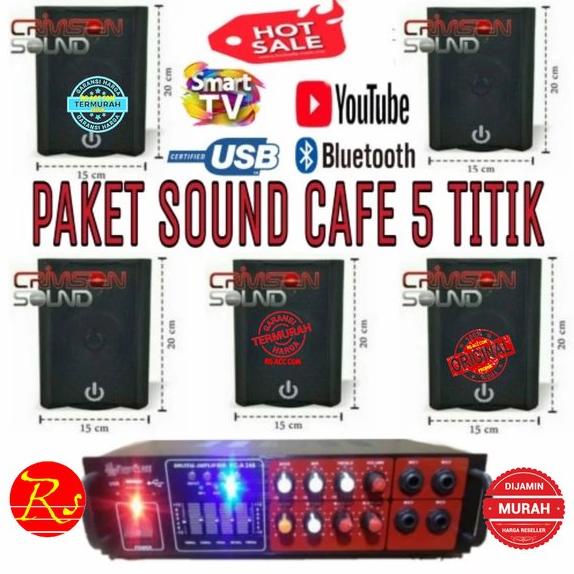 Paket Sound Cafe Gantung 5 Titik Amplifier Bluetooth Usb