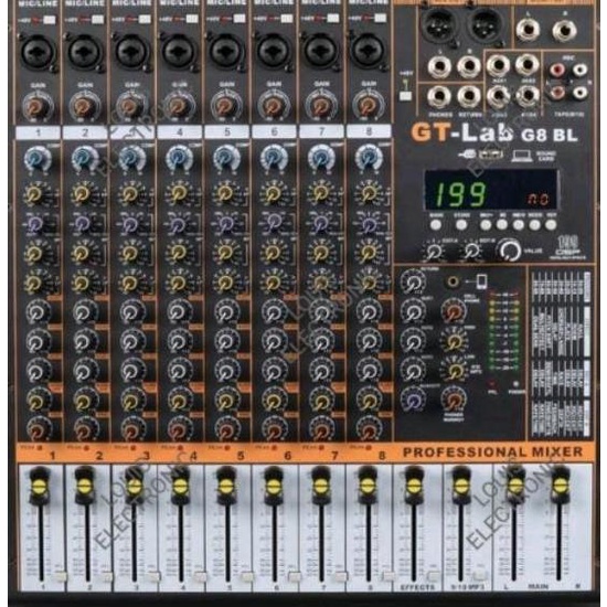 Mixer Audio GT LAB G8 BL 8CH GTLAB G 8BL BY RDW USB-BLUETOOTH-SOUNDCARD ORIGINAL