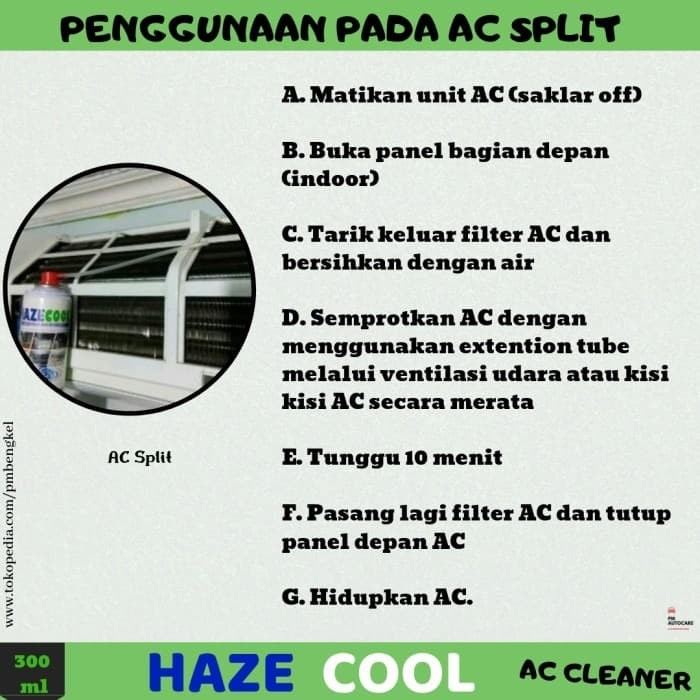 Hazecool AC Cleaner Spray (300 mL) - Pembersih AC MOBIL dan AC SPLIT star