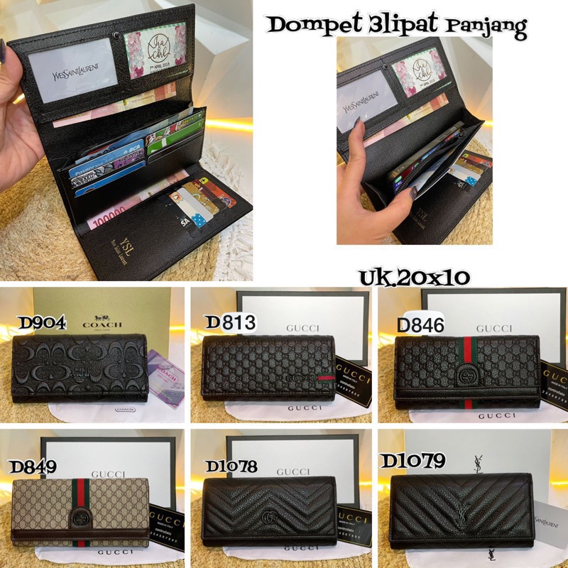 DOMPET LIPAT 3 PANJANG IMPORT / DOMPET WANITA PREMIUM / DOMPET KARTU FREE BOX