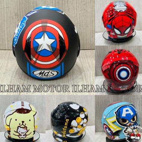 Helm mds anak R3 Jr spiderman black doff
