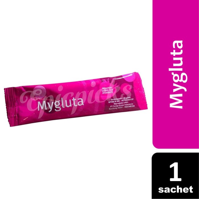 

My gluta Minuman Serbuk Rasa strawberry Kemasan sachet 20gr Original