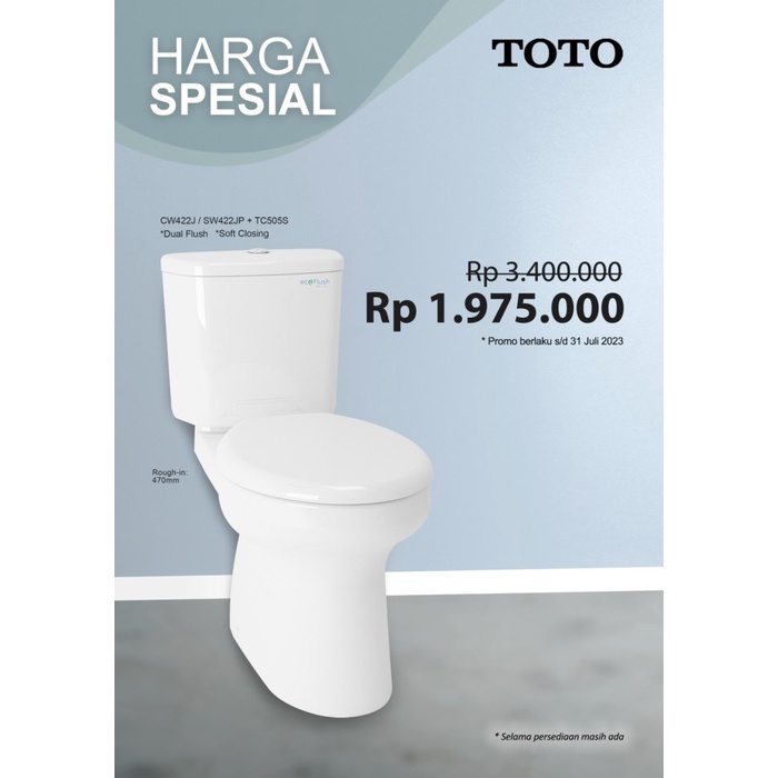Closet Duduk Toto CW 422 J + SW 422 JP / CW422J + SW422JP