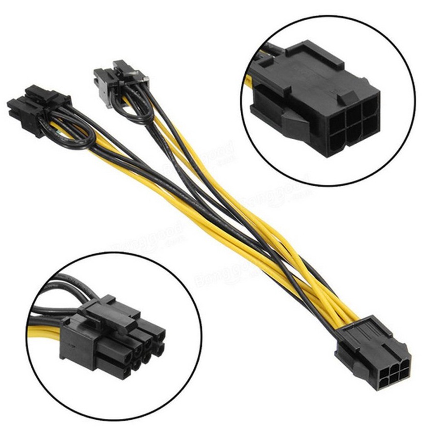 BARANG ORIGINAL  Kabel Power VGA PCIE 6 Pin To 8 Pin Cabang 2 PCI Express VGA