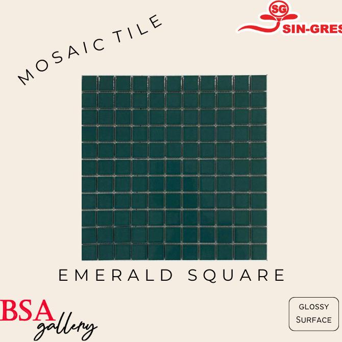 ~@~@~@~@] MOSAIC TILE KOTAK HIJAU TUA / KERAMIK MOSAIC DINDING LANTAI / MOZAIK