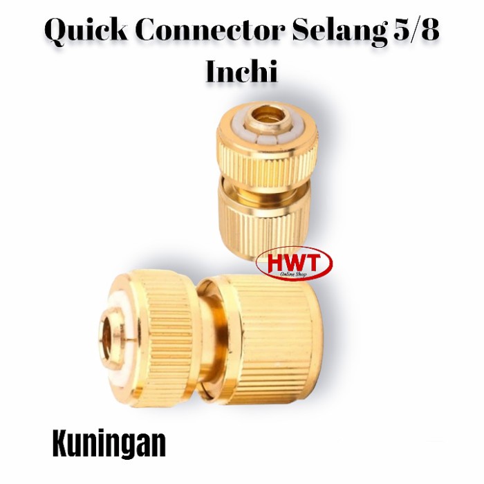 Quick Release Connector Konektor Sambungan Selang 5/8 Inchi Kuningan Berkualitas