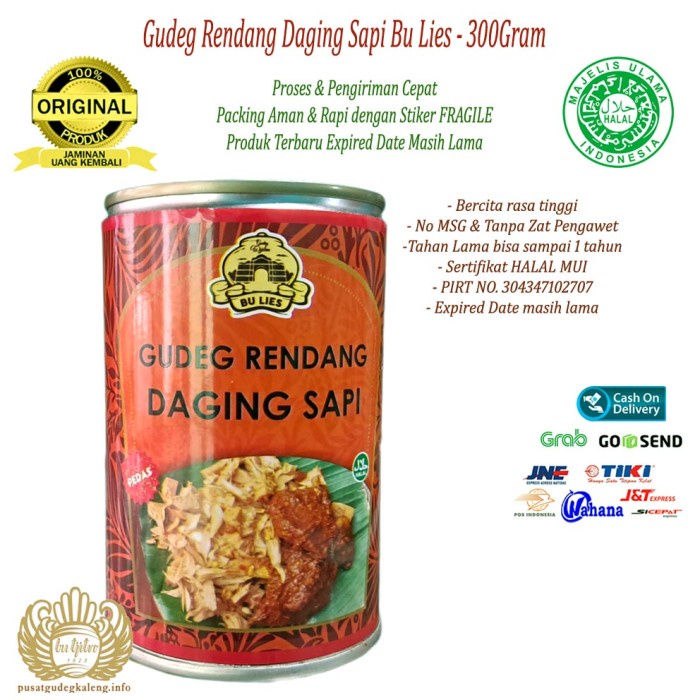 

GUDEG RENDANG DAGING SAPI BU LIES - 300GRAM