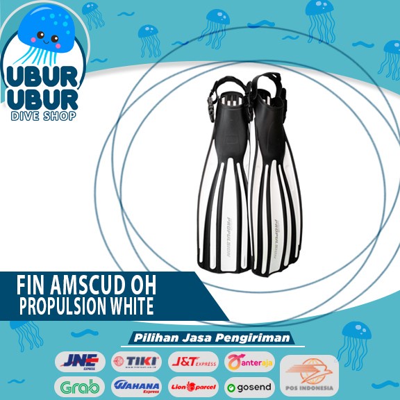 Fin AmScuD Open Heel Propulsion White - Fin Diving/Snorkling