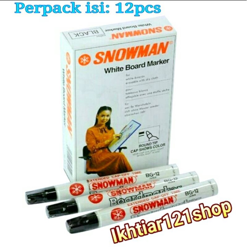 

1 Pa Spidol White Board Snowman/Spidol Whiteboard Marker Isi 12 Pcs