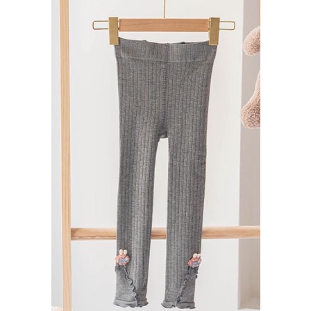 TERLARIS Legging Panjang Anak Lejing Kain Serut Motif Telinga Kelinci DSO
