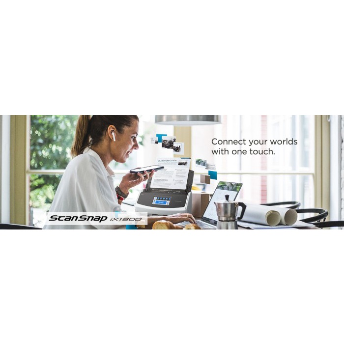 Scanner Fujitsu ScanSnap IX1600 ADF 40ppm Duplex IX-1600 Garansi Resmi