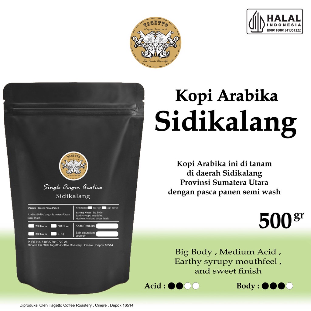 

KOPI ARABIKA SIDIKALANG 500GR BIJI / BUBUK SPECIALTY ARABICA COFFEE