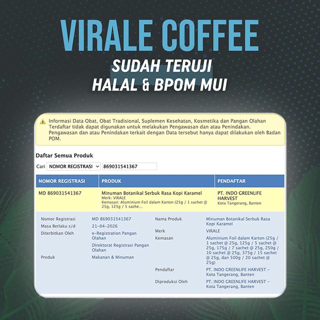 

Kopi Stamina Pria Dewasa Tahan Lama BPOM - VIrale Coffee Pembesar Pennis Alat Pital Pria