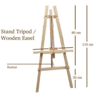 

TERBARU! Stand Tripod / Penyangga Kaki / Wooden Easel Kanvas Lukis