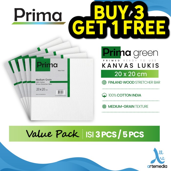 

Kanvas Lukis Prima Green 20X20Cm Value Set 3 Cotton Canvas