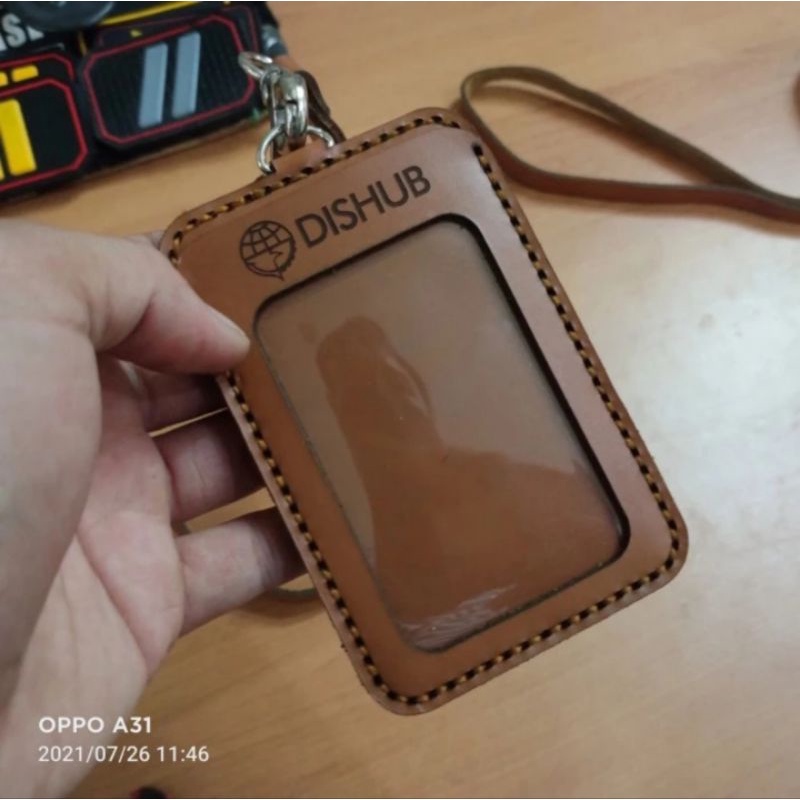 

HOLDER KALUNG ID CARD LOGO DISHUB KULIT ASLI COKLAT BEST QUALITY PREMIUM