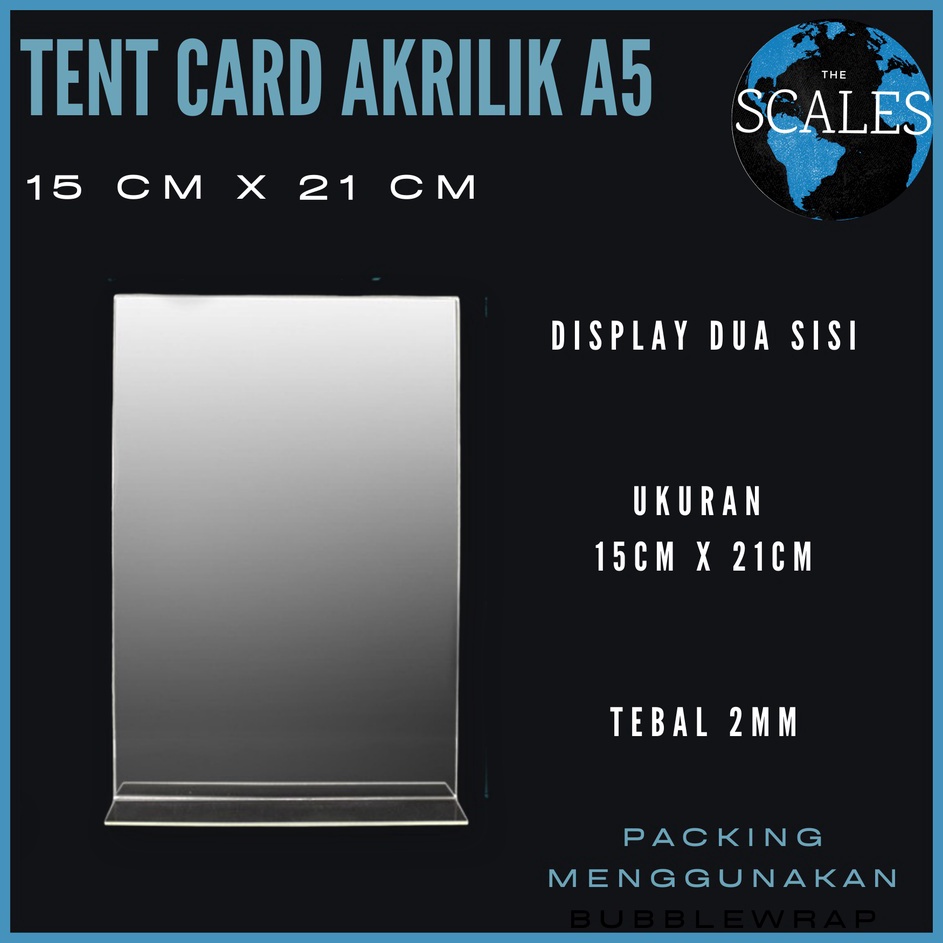

➹→❆❂ Tent Card Holder Acrylic/Akrilik a5 Produk