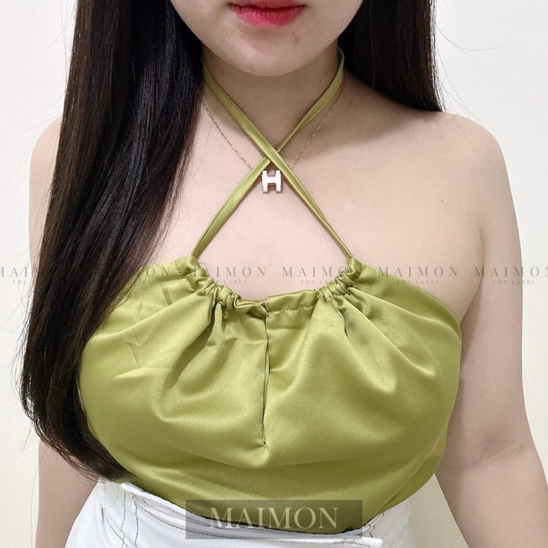 Harga Termuraah.. Silky Crossway Tank Top | Crop Tanktop Satin | Maimon Grosir