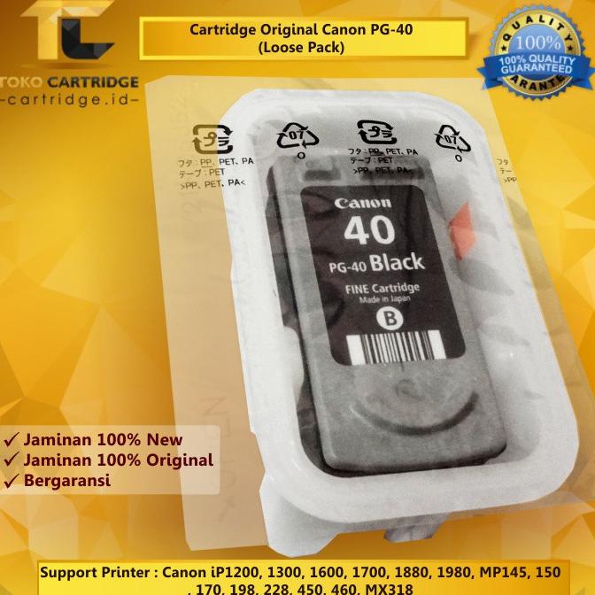 Cartridge Canon PG40 PG 40 PG-40 Black Original Printer IP1980 IP1880