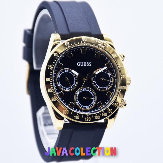 Jam Tangan Wanita Guess GW0315L1 Black Gold Original