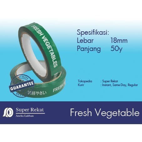 

Lakban / selotip fresh vegetable 18mm x 50yd (1 dus isi 192 roll)