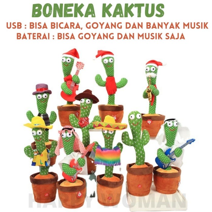 Cactus Toy Boneka Pintar Kaktus Joget joged Kaktus Goyang Menari Dance