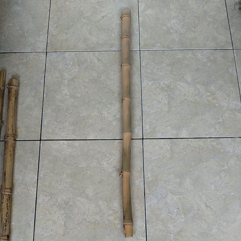 TONGKAT BAMBU UNIK BUNTET TUMPANGSARI 4 SAP, 93 cm (SANGAT LANGKA)
