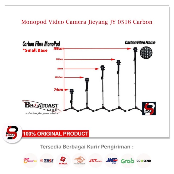 Monopod Video Camera Jieyang JY 0516 Carbon