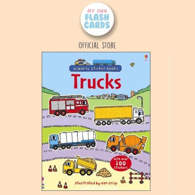 

Usborne Trucks First Sticker Book - Activty Imported - Buku Impor Truk