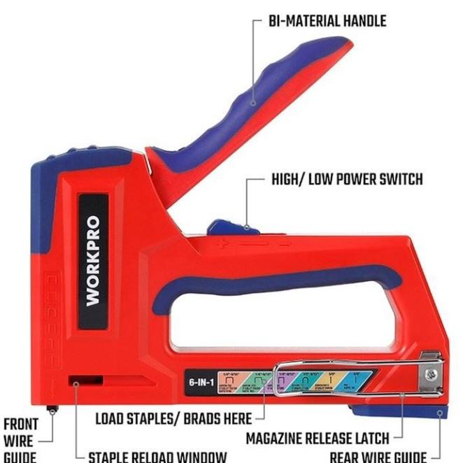 

Workpro 6 In 1 Manual Staple Gun Tacker Wp223002 - Alat Staples Tembak