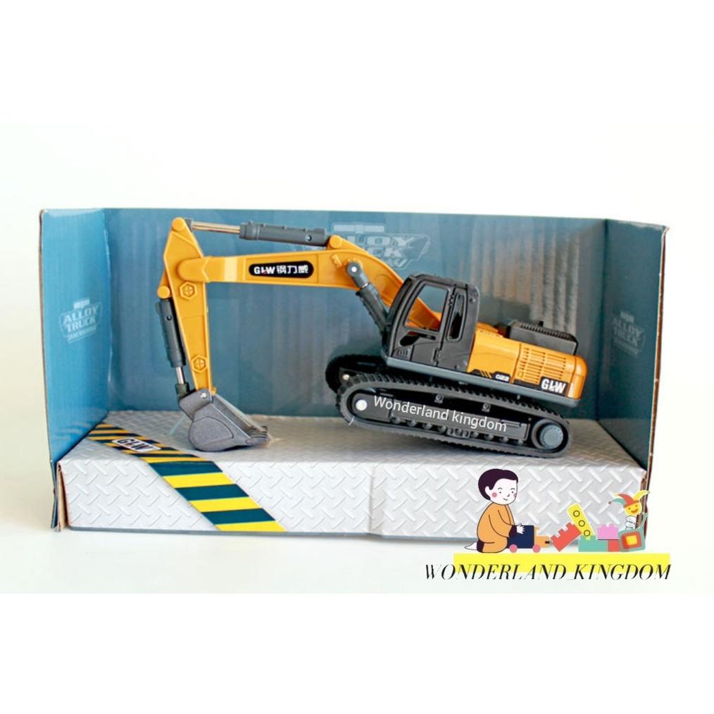 [Kks] Diecast Excavator Glw Model Premium Ban Karet Miniatur Truk Keruk Terlaris