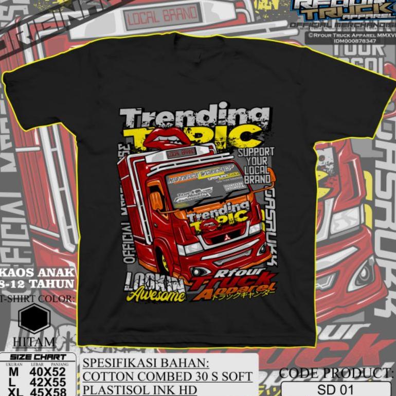 [Tkm] Rfour Truck Apparel Kaos Truk Tanggung 7-13 Tahun  Kaos Truk Oleng Anak  Kaos Truk Terlaris Ka